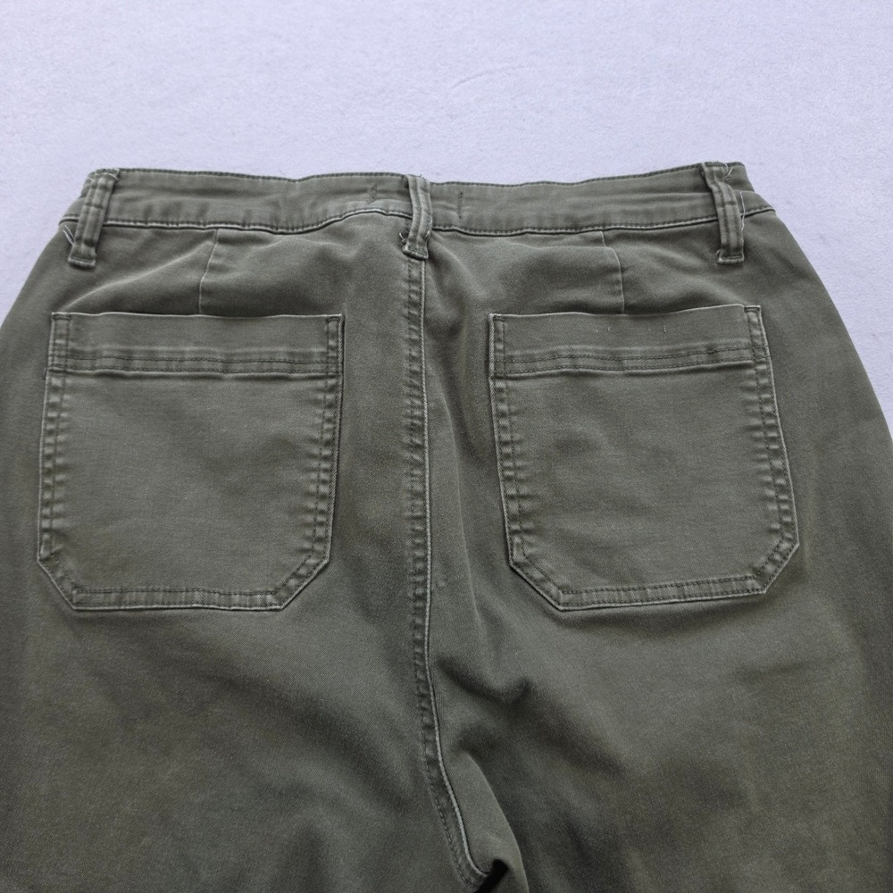 Studio Blue Olive Green Utility Cargo Pants Women Size 31 Tapered Leg High Rise - Picture 5 of 9
